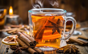 Bild mit dampfendem Gewürztee - frovin macht eine kleine Winterpause